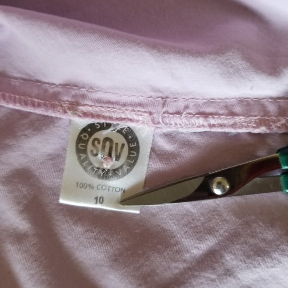 Vintage pale pink, cotton, S, M, close fit, rounded base, shirt style, SQV - Picture 6 of 7